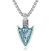 CUOKA MIRACLE Viking Arrowhead Necklaces 925 Sterling Silver Celtic Knot Arrow Necklace Gravel Spearpoint Arrowhead Arrow Pendant Necklace Birthday Jewelry Gift Viking Necklace for Men