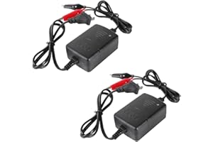 ZIMISI 12V 1300mA Sealed Lead Acid (SLA) Battery Charger, Automatic Trickle Charger Maintainer with Short Circuit Protection, Universal for Car, Motorcycle, RV, ATV, Boat Batteries (2PCS)