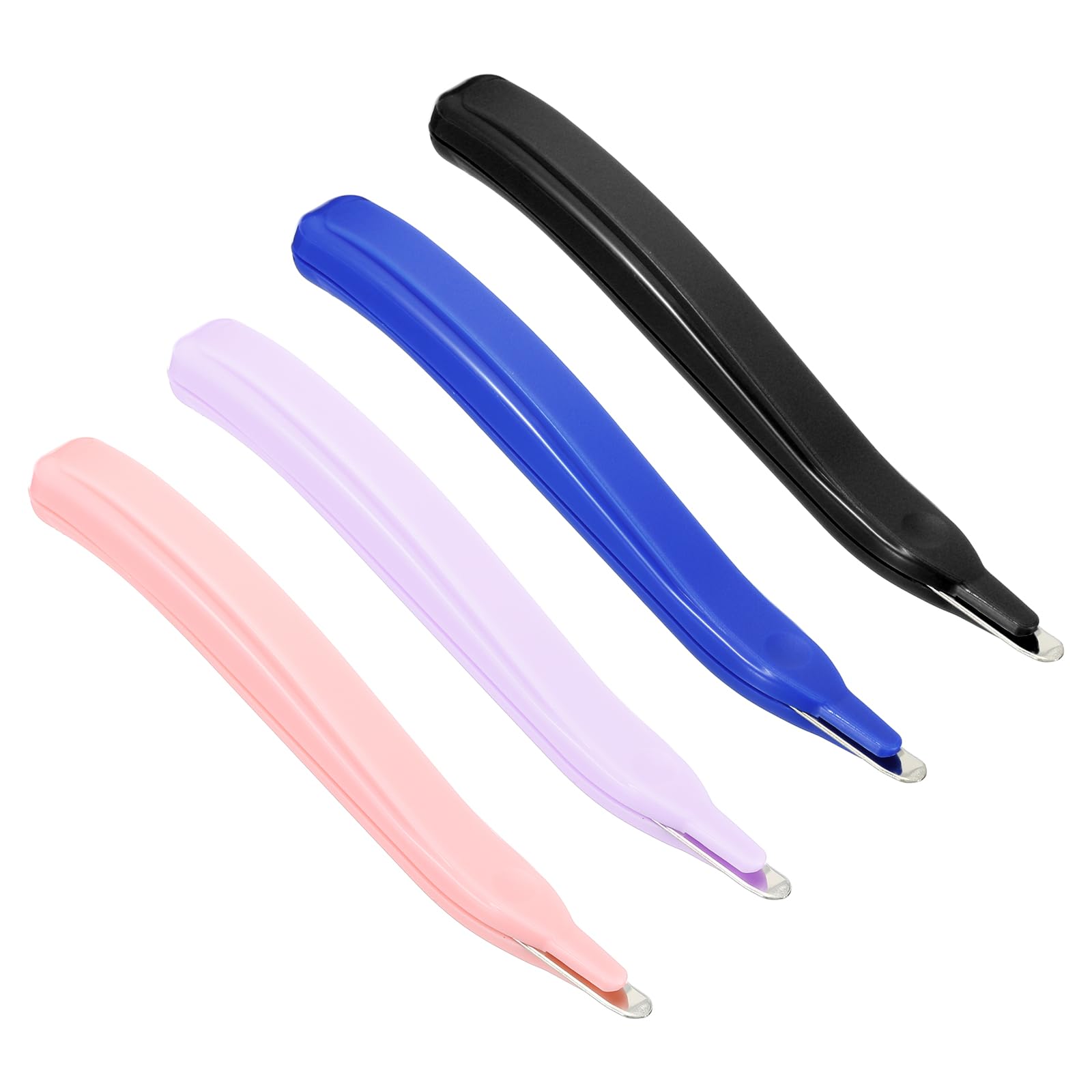 PATIKIL Staple Remover, 4 Pack Magnetic Staple Puller Desktop Removal Tool Cutting Tool for Office Home, Black, Blue, Purple, Pink