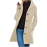 Pea Coats For Women Wool Blend Thicken Stand Collar Single Breasted Trench Coat Fashion Fall Winter Jackets