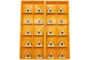 GBJ 20pcs TCMT21.51 Turning Inserts TCMT110204 TCMT21.51 Carbide Inserts TCMT Insert S08K/S10K/S12M-STFCR11 1/3" 3/8" 1/2" 91° Turning Holder Boring Bars