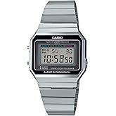 Casio A700W-1A Digital Unisex Watch Retro Stainless Steel LED A700