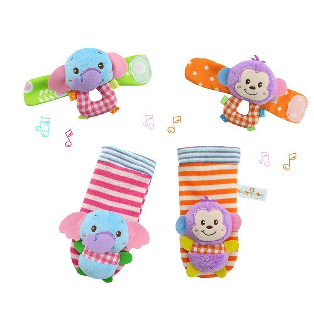 YeahiBaby pcs bebé muñeca animales sonajeros infantil manos pies buscadores desarrollo peluches