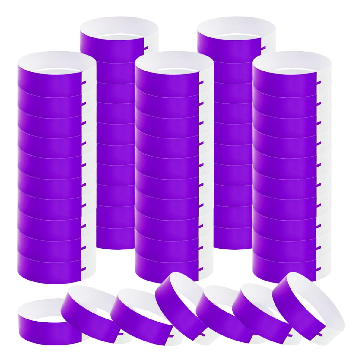 JNBGTU 600 Pack Wristbands for Events, Waterproof Papery Wrist Bands Disposable Paper Bracelets for Events Party Music Festivals Concerts Contests Exhibitions (Purple)