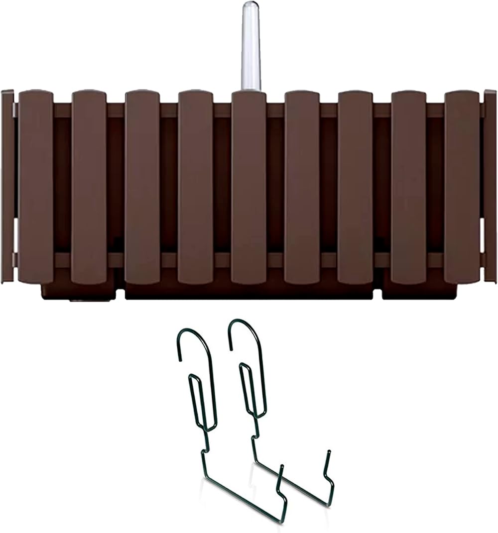 Prosperplast Boardee Fencycase Balcony Box with Watering System 580 mm Brown