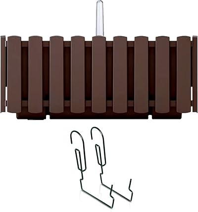 Prosperplast Boardee Fencycase Balcony Box with Watering System 580 mm Brown
