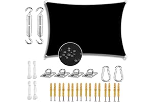 Sun Shade Sail Rectangle 95% UV Block Waterproof Patio Sun Sail Oxford Cloth Cover Canopy Sail Shades for Outdoor Patio, Lawn