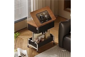2-in-1 Flip Top Coffee Table with Storage & Hidden Compartment, Convertible Side Table on Wheels, Extendable Wooden Center Ta