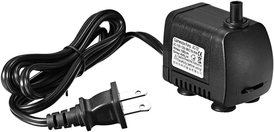 uxcell 105 GPH 400L/H, 7W, 110-120V Submersible Water Pump US Plug for Pond, Fish Tank Fountain Water Pump Hydroponics with 4.9ft 1.5M Power Cord: Home & Kitchen
