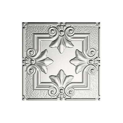 Fasade Easy Installation Regalia Brushed Aluminum Glue Up Ceiling