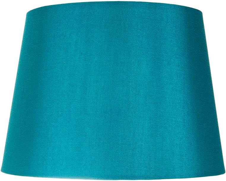 Traditionally Designed Medium 10" Lamp Shade in Teal Faux Silk Fabric