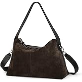 DONNAIN Suede Leather Crossbody Bags for Women, Slouchy Suede Shoulder Bag with Adjustable Wide Strap and Tote Handbag