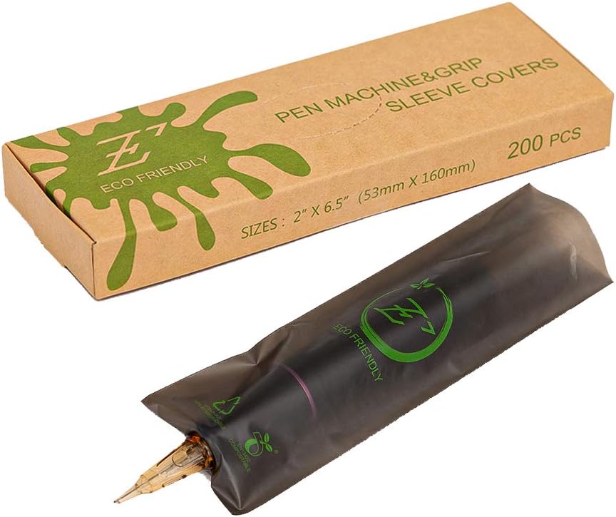 EZTAT2 ECO Friendly Disposable Tattoo Pen Cover Bags, Cartridge Machine