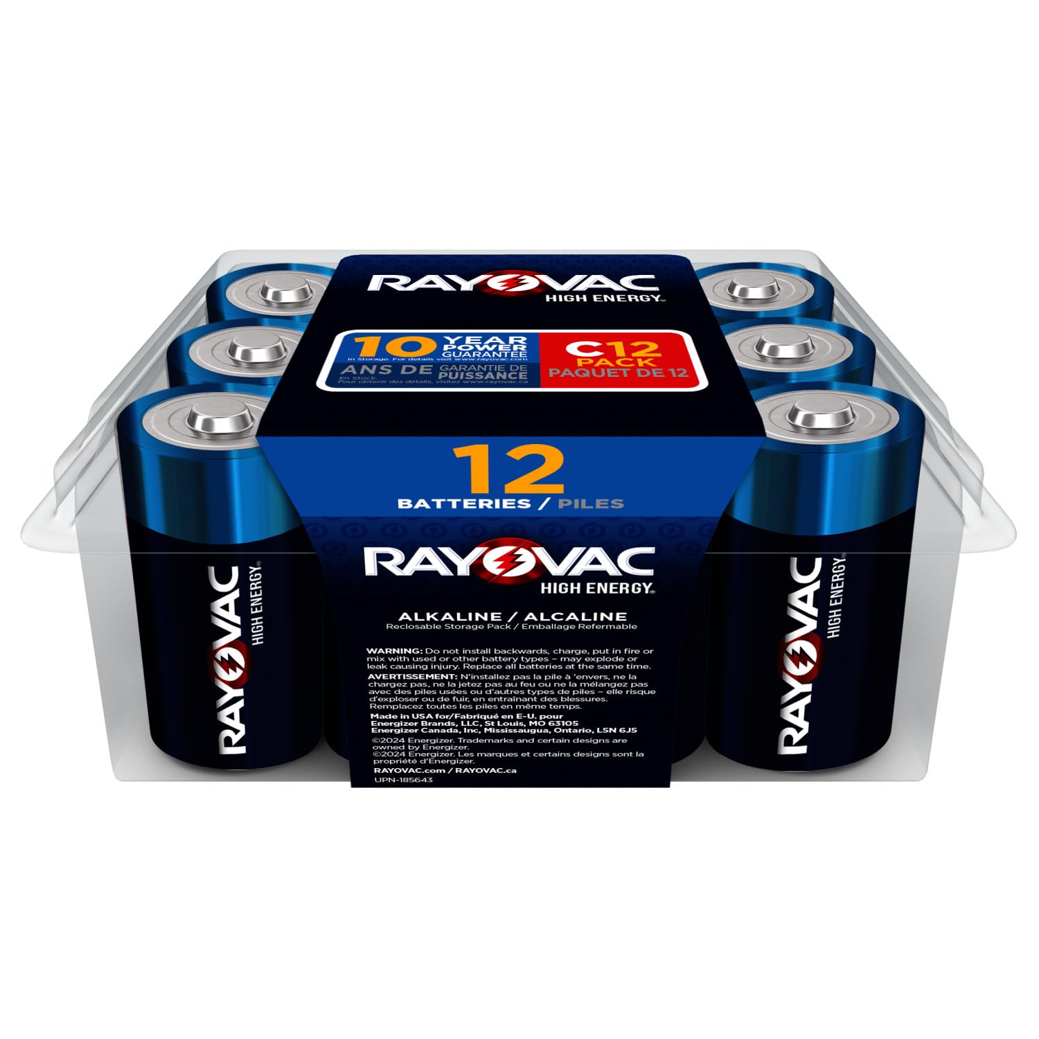 Rayovac C Batteries, C Cell Battery, 12 Count