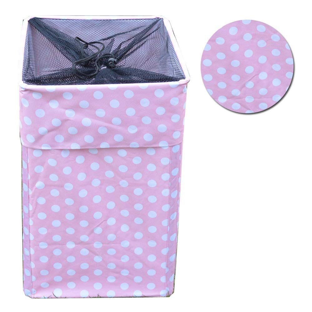 Lado Large Pink Polka Pop Up Laundry Bag Basket 100 Canvas Polyester Best Quality Storage Home