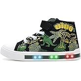 EUXTERPA Kids Toddler Sneakers Light Up Flashing Shoes Girls Boys Easy Fasten High Top Walking Canvas Sneaker