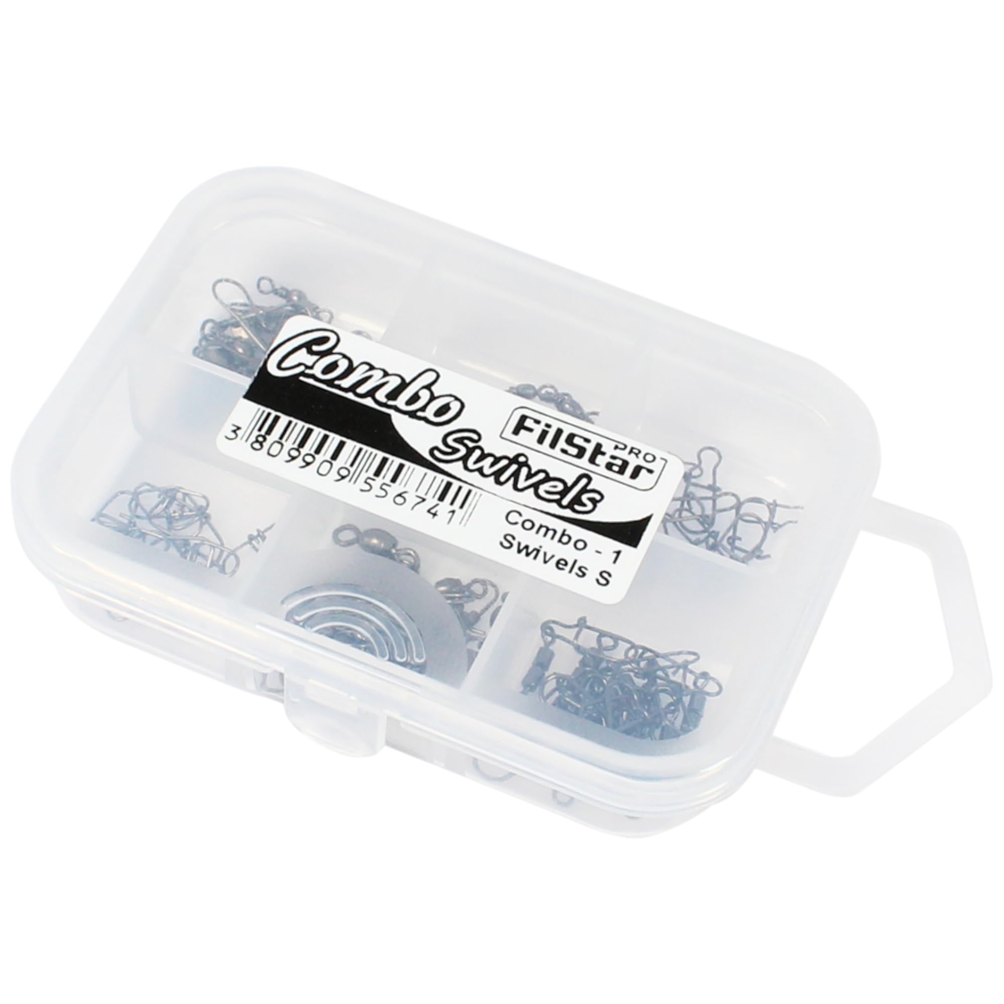 PRO FILSTAR 60 Piece Fishing Swivel Set S - Swivel for Fishing - Barrel Swivel - Rolling Swivel - Fishing Carp Accessories - Spin Fishing Set - Carp Fishing - Spinning Swivel - Swivel Snap