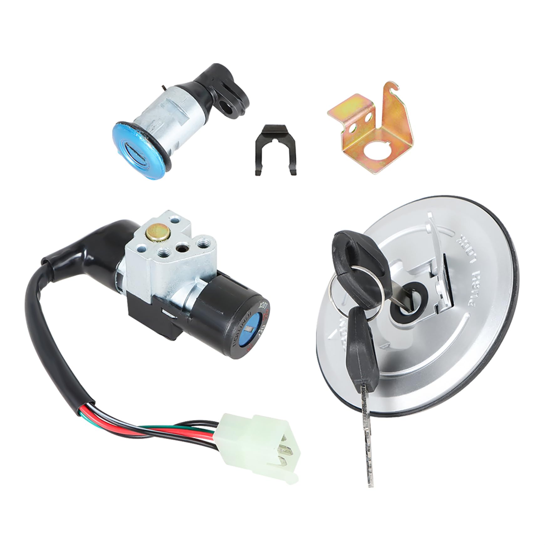 Photo 1 of Ignition Switch Lock with Fuel Cap Key Set Replacement for Honda Grom 125 AC MSX125 Motrac M2 and M3 2014-2015 Skyteam M3
