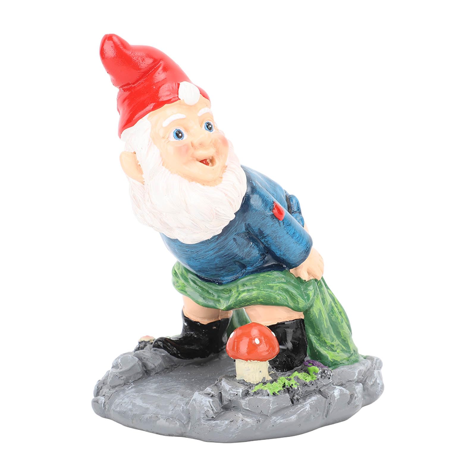 Mooning Gnome Statue, Cheeky Funny Garden Gnome Statues Decoration with Drainage, Naughty Classic Cute Dwarfs Figurines Ornament, Durable Resin Decor for Patio Yard Lawn Porch