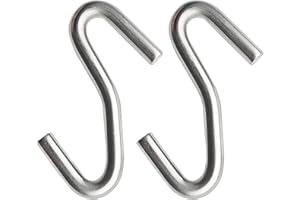 Aucuqu 2 Packs Offset Hooks for Swing & Hammock Stand, 3.4 Inch x 1.5 Inch |201 Stainless Steel| 500 Lbs Max