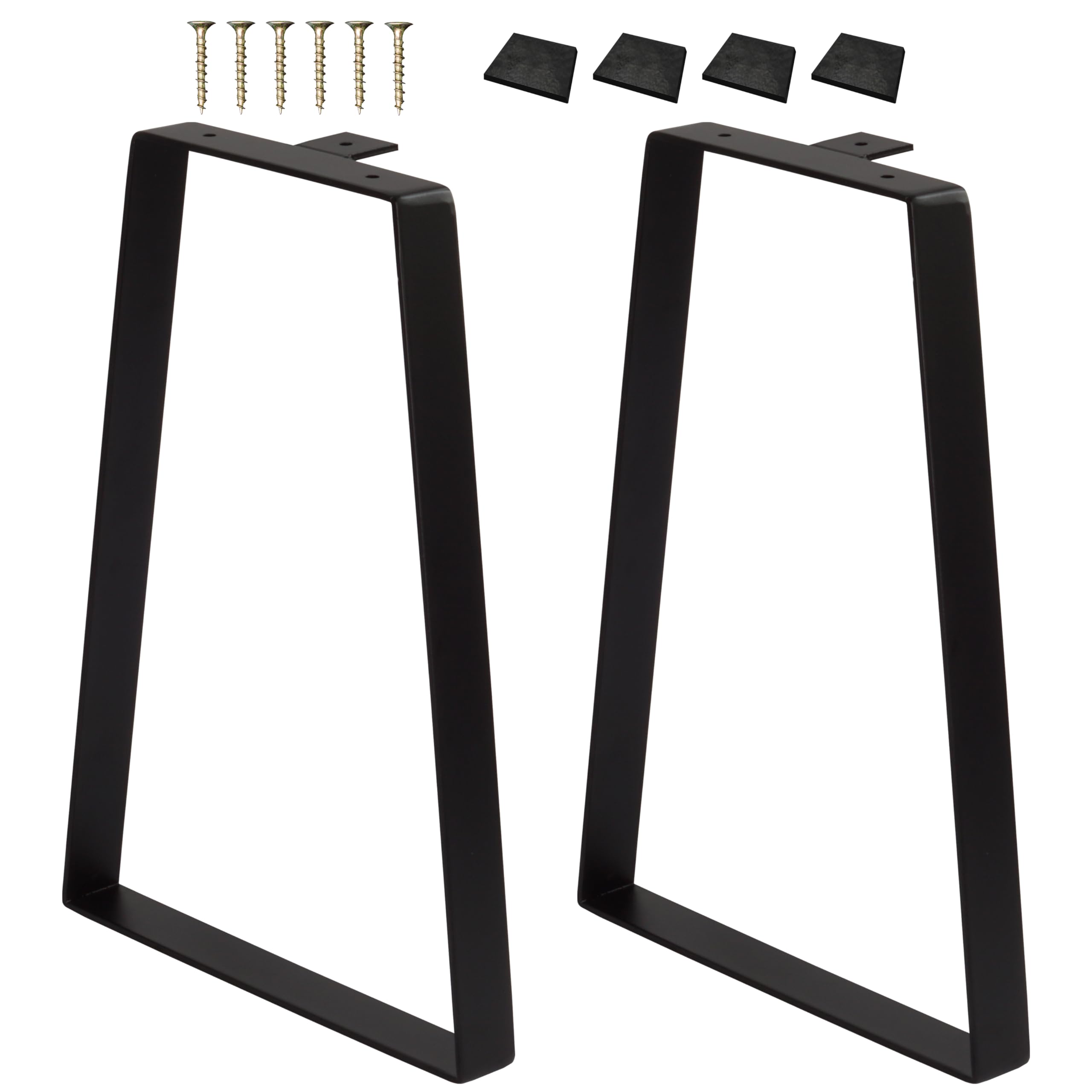 Photo 1 of CODIN 16 inch Trapezoid Metal Table Legs, Set of 2 Replacement Furniture Legs for DIY Coffee Tables, Heavy Duty Iron Leg for Modern Desks, Night Stands, Bench, Sofa (16", Black)