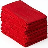 Hemi International Flour Sack Towels 12 Pack, 28x28 Inch 100% Cotton Kitchen Towels – Ultra Absorbent, Lint-Free, Heavy Duty Reusable Cloths for Cleaning, Drying, Baking & Food Storage (Red)