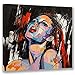 Visual Art Decor Abstract Sexy Woman Portrait Painting Printed on Canvas Home Wall Decoration Art Framed Picture Artwork Ready to Hang (01 sexy woman, 24