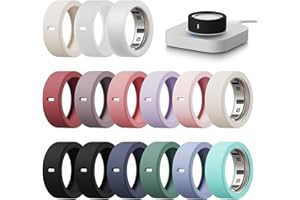 HEXASIDER 15 Pack Cover Compatible with Oura Ring Gen 4/4 Ceramic/Gen 3 Case, Anti-Scratch Silicone Protector for Women Men Working Out Gym, Support Charging with Cover on (15 Pack-01, M for 8/9/10/11)