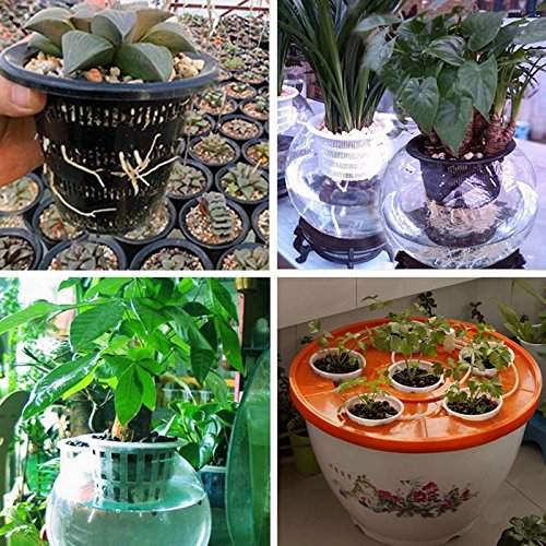 acidea 50pack 2 inch garden plastic net cups pots,round