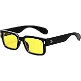 Kursan Square Thick Frame Black Sunglasses for Men Women Trendy Rectangle Sun Glasses Shades UV400 Protection