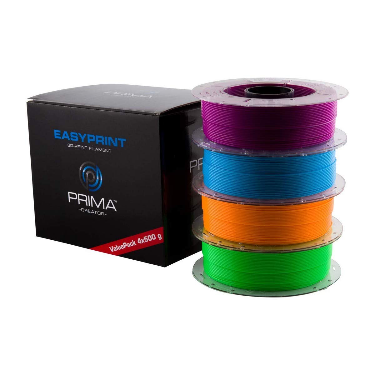 PrimaCreator PC-EPLA-175-4x0500-NEON EasyPrint PLA, 1.75 mm, 4 x 500 g, Neon