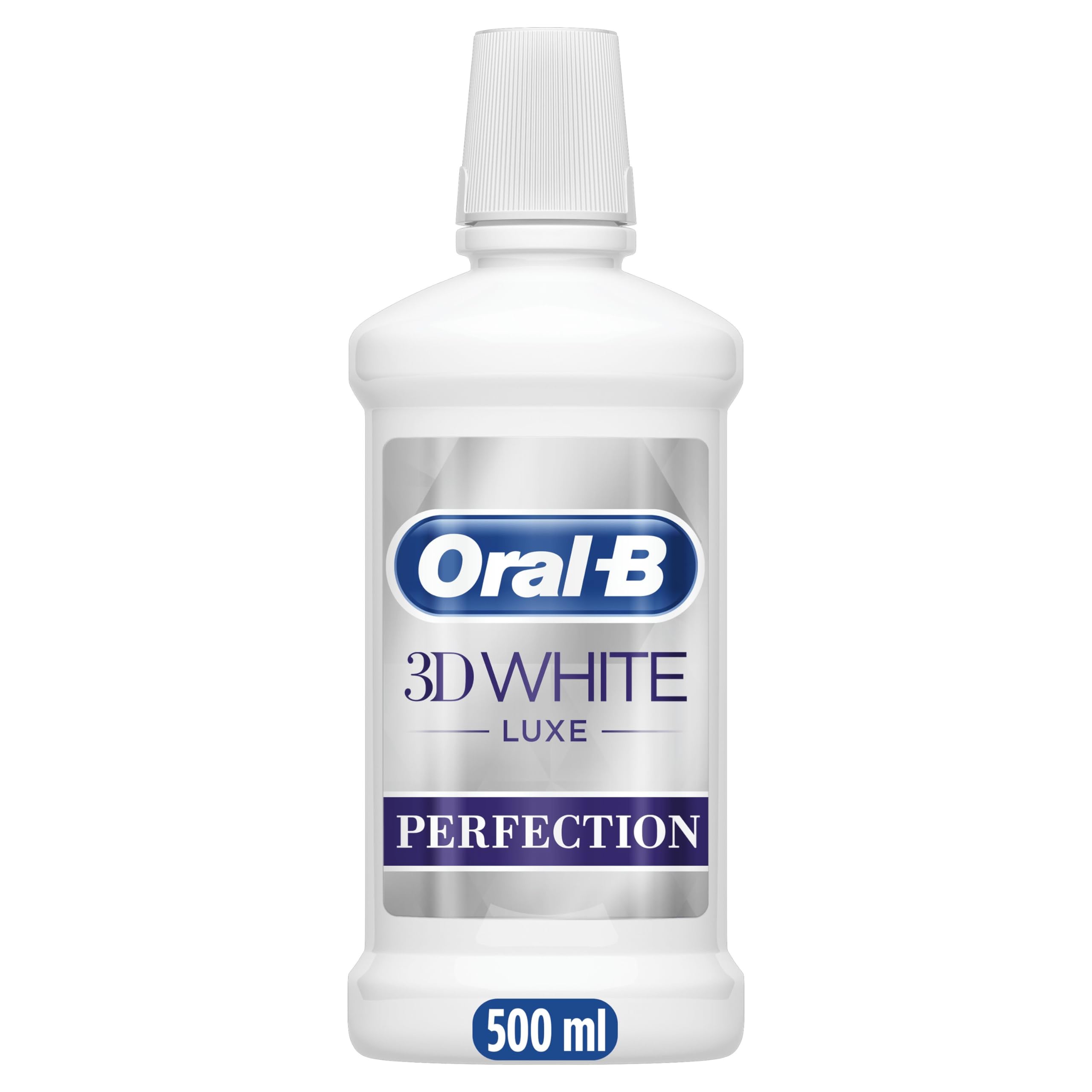 Oral-B 3D White Luxe Perfection Alcohol Free Mouthwash, Clean Mint Flavour, 500 ml
