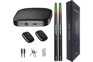 Air Drumsticks, Portable Practice Drum Kit Electric Drum Set with 8 Sounds, 3D Motion Sensing RGB for Home & Party Adults, Ki