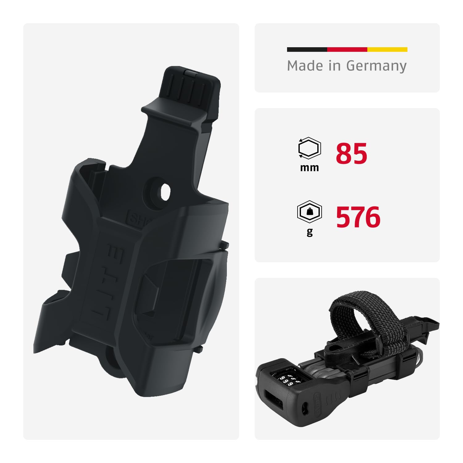 ABUS Faltschloss Bordo Lite 6055C SH - mit Halterung und Zahlencode - Extra-leichtes Zahlenschloss aus Spezialstahl - ABUS-Sicherheitslevel 7 - 85 cm - Rot 3