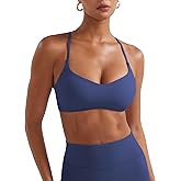 YEOREO Y Back Sports Bras for Women Padded Racerback Bra Paisely Light Impact Adjustable Straps Gym Workout Tops