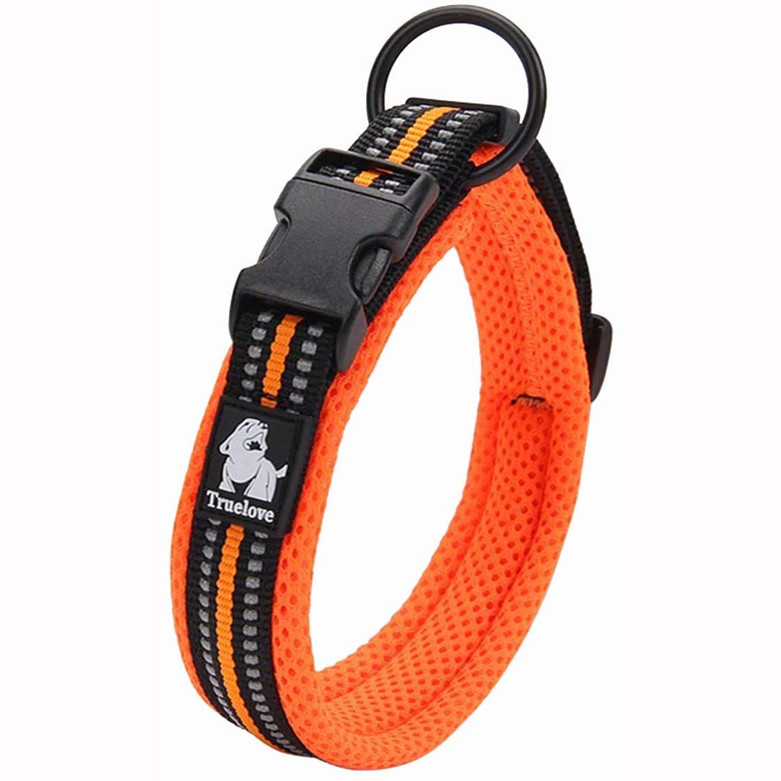 Truelove Dog Training Collar TLC5011 Reflective Premium Buckle Nylon Webbing Pet Dog Collars,High Grade Nylon Webbing No Choke Basic Collars Now Available (2XS, Orange)