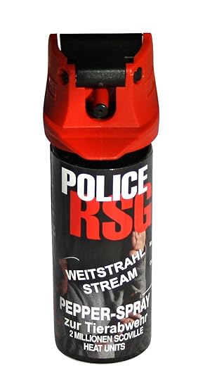 Weit Sprühendes Polizei Pfefferspray mit Strahl 50ml Jet von Police RSG Pfeffer Abwehrspray