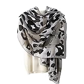 Canxiaoba Women'S Geometric Animal Printed Scarf With Cotton And Linen Texture Shawl