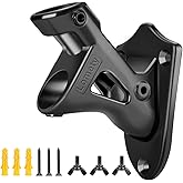 LOMETY Stainless Steel Heavy Duty Flag Pole Holder，Wall Mount House & Estate Flag Pole Bracket， Flag Pole mounting Bracket 2 Positions for 1“ Flag Pole (Black)