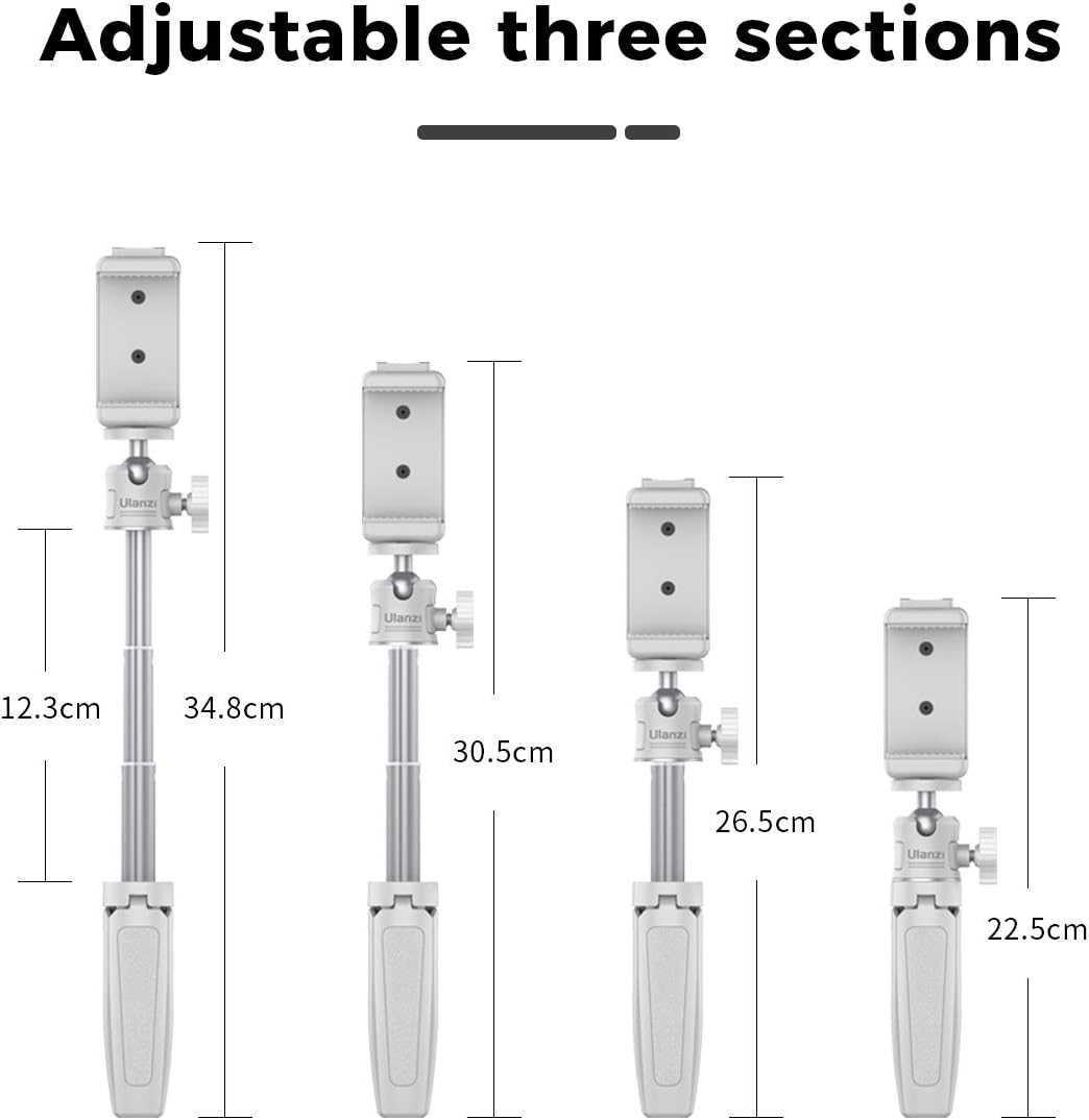Phone Tripod Stand with Remote, Mini Selfie Tripod+Universal Phone Holder w Cold Shoe Portable Compact Camera Smartphone Handle Grip Compatible for iPhone Android Gopro DSLR Sony Canon: Camera & Photo