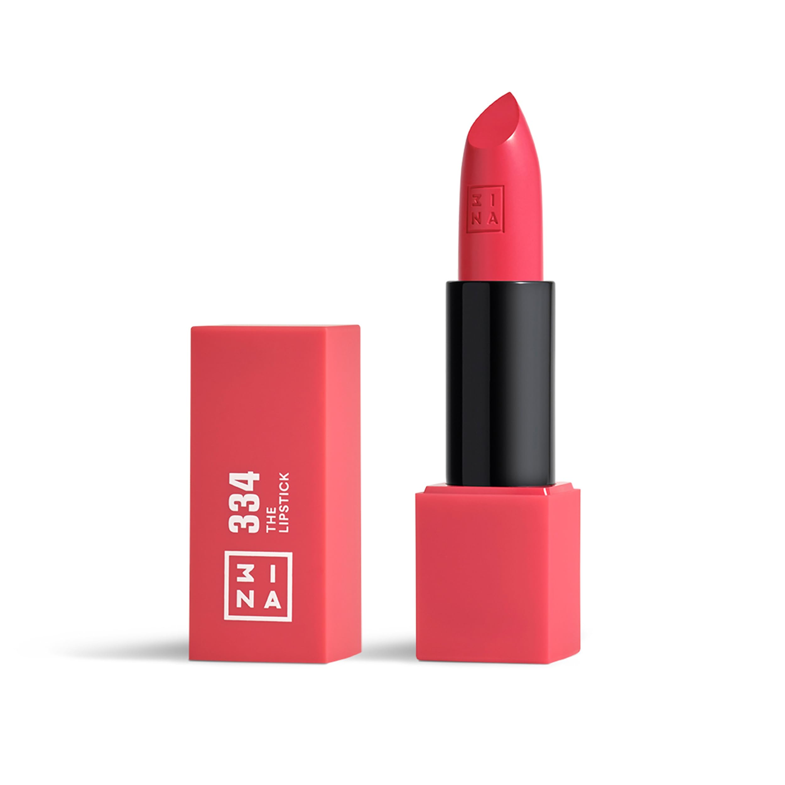 3INA MAKEUP - The Lipstick 334 - Vivid Pink Lipstick with Vitamin E & Shea Butter - Long Lasting Matte Creamy Lip Colour