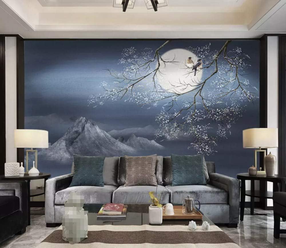 Amazon Co Jp 壁画 3d 中国ブルームーン 鳥 カスタム壁紙 3d効果 大きな壁画 ホームデコレーション Miwei1104 Diy 工具 ガーデン