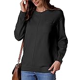 FIOPHY Women's Winter Trendy Knit Sweaters Casual Crewneck Color Block Fall Pullover Sweaters 2024