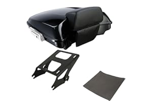 TCT-MOTORPARTS Razor Trunk Backrest w/Mount Bracket Rack Fits for Harley Touring Road King Glide 14-Up