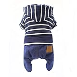 Pet Denim Stripe Jumpsuit Dog Clothes Adorable