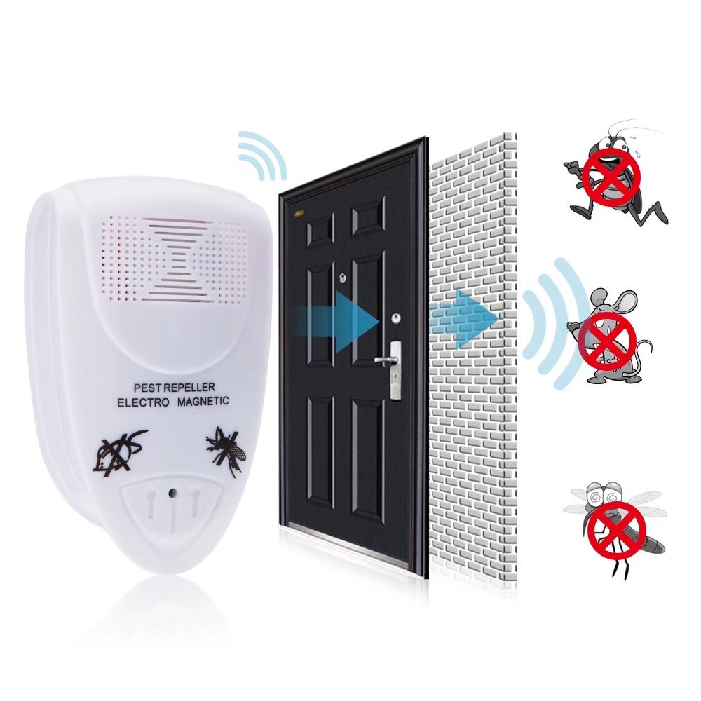 Home Pest Control Products, Plug In Pest Repeller Device, Ultrasonic Pest Control Ecofriendly - Repels All Kinds of Rodents and Insects Humans & Pets Safe- White 1 Pack