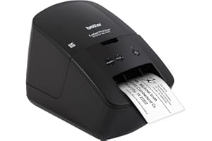 Brother QL-600 Desktop Monochrome Label Printer, up to 2.4" Label Width, No ink required, uses Brother Genuine DK drop-in Rolls for Fast Labeling and easy integration with Microsoft applications