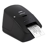 Brother QL-600 Desktop Monochrome Label Printer, up to 2.4" Label Width, No Ink Required, uses Brother Genuine DK Drop-in Rolls for Fast Labeling and Easy Integration with Microsoft Applications