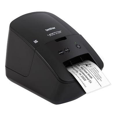 Brother QL-600 Desktop Monochrome Label Printer, up to 2.4" Label Width, No Ink Required, uses Brother Genuine DK Drop-in Rolls for Fast Labeling and Easy Integration with Microsoft Applications