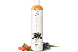 GK HAIR Global Keratin The Best ACAI (10.1 Fl Oz/300ml) Smoothing Keratin Hair Treatment - Professional Brazilian Complex Blowout Straightening For Silky Smooth & Frizz Free Hair